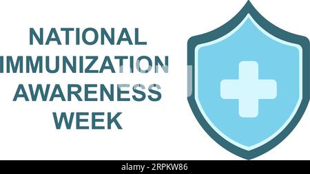 Illustration vectorielle de la semaine nationale de sensibilisation à la vaccination. Célébration annuelle . Illustration de Vecteur