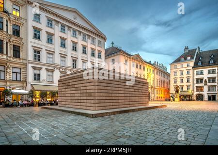 Mémorial de l'Holocauste, Judenplatz (place juive), Vienne, Autriche Banque D'Images