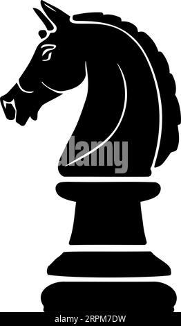 Logo silhouette de pièce d'échecs de cheval. Illustration vectorielle Illustration de Vecteur