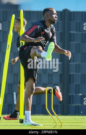 Tubize, Belgique. 05 septembre 2023. Le Belge Dodi Lukebakio photographié lors d'une séance d'entraînement de l'équipe nationale belge de football Red Devils, mardi 05 septembre 2023, au siège de la RBFA à Tubize. Les Devils affronteront l'Azerbaïdjan et l'Estonie plus tard ce mois-ci. BELGA PHOTO BRUNO FAHY crédit : Belga News Agency/Alamy Live News Banque D'Images