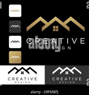 Design de logo immobilier de luxe Bâtiment, Maison, architecte, Maison, Construction, modèle d'identité de marque immobilier de propriété avec l'icône immobilière Desi Illustration de Vecteur