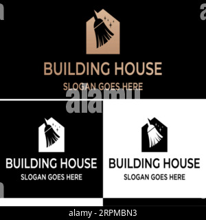Design de logo immobilier de luxe Bâtiment, Maison, architecte, Maison, Construction, modèle d'identité de marque immobilier de propriété avec l'icône immobilière Desi Illustration de Vecteur