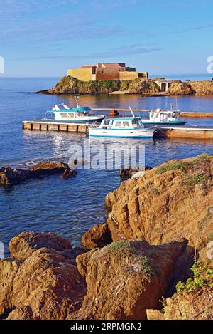 château de la Tour fondue sur presqu'île de Giens, France, Dept. Var, Hyères Banque D'Images