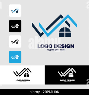 Design de logo immobilier simple Bâtiment, maison, architecte, maison, construction, modèle d'identité de marque immobilier de propriété avec l'icône immobilière Desi Illustration de Vecteur