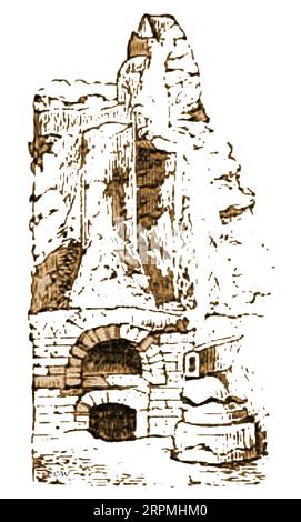 Une illustration du 19e siècle d'un four à boulanger ou Caminus - Pompei., Italie ----- Un'illustrazione del XIX secolo di un forno da panettiere o Caminus - Pompéi, Italie Banque D'Images
