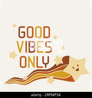 Bonne vibes seulement illustration vectorielle groovy Illustration de Vecteur