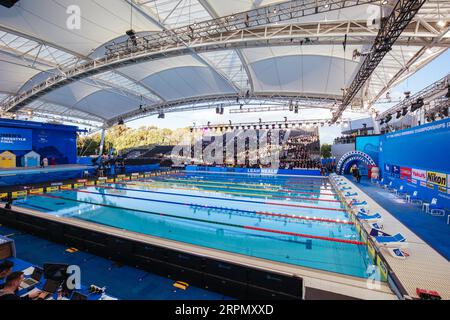 MELBOURNE, AUSTRALIE, DÉCEMBRE 13 : les athlètes concourent en manches le premier jour des Championnats du monde de natation sur court parcours 2022 de la FINA à Melbourne Banque D'Images