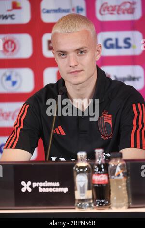 Tubize, Belgique. 05 septembre 2023. Hugo Siquet photographié lors d'une conférence de presse de l'équipe nationale belge de football Red Devils, mardi 05 septembre 2023, au siège de la RBFA à Tubize. Les Devils affronteront l'Azerbaïdjan et l'Estonie plus tard ce mois-ci. BELGA PHOTO BRUNO FAHY crédit : Belga News Agency/Alamy Live News Banque D'Images