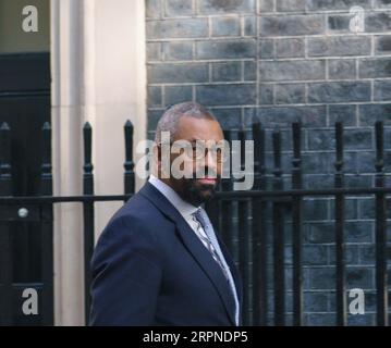 Westminster, Londres. 5 septembre 2023. Les membres du Cabinet arrivent à Downing Street après la première réunion du Cabinet depuis les vacances d'été. PHOTO rt hon james intelligemment, ministre des Affaires étrangères Bridget Catterall AlamyLiveNews. Banque D'Images
