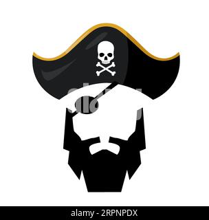 Pirate barbu avec pirate Illustration de Vecteur