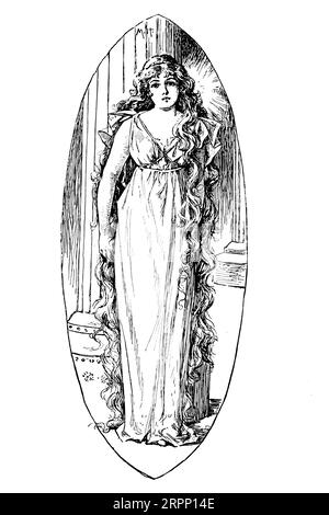 La clé d'or illustrée par Maud Humphrey, d'après le livre pour enfants 'la princesse lumière, et d'autres contes de fées' de George MacDonald, 1824-1905 Publisher, New York ; Londres : G. P. Putnam's Sons 1893 George MacDonald (10 décembre 1824 - 18 septembre 1905) est un auteur écossais, poète et ministre de la congrégation chrétienne. Il est devenu une figure pionnière dans le domaine de la littérature fantastique moderne et le mentor de Lewis Carroll. En plus de ses contes de fées, MacDonald a écrit plusieurs ouvrages de théologie chrétienne, dont plusieurs recueils de sermons. Banque D'Images