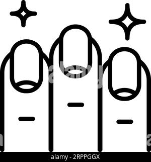 Icône de ligne de doigts de manucure. Signe de style linéaire pour concept mobile et web design. Icône vectorielle de contour de manucure d'ongles de main. Symbole, logo vectoriel illustra Illustration de Vecteur