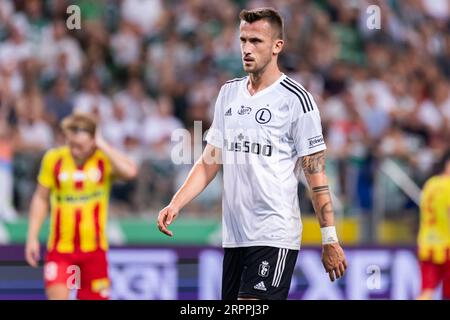 Tomas Pekhart de Legia vu lors du match polonais PKO Ekstraklasa League entre Legia Warszawa et Korona Kielce au Marshal Jozef Pilsudski Legia Warsaw Municipal Stadium.score final ; Legia Warszawa 1:0 Korona Kielce. Banque D'Images