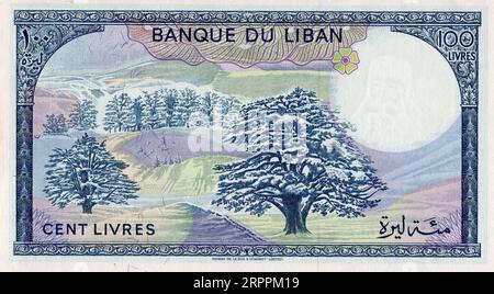 Liban billet de banque 100 liras, Banque du Liban Banque D'Images