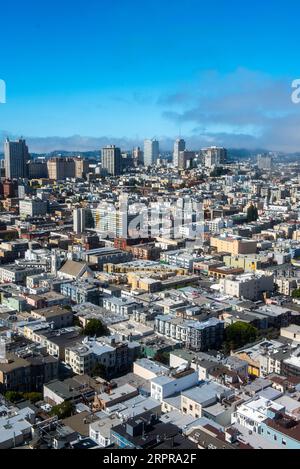 Vue depuis la tour Coit à San Francisco Banque D'Images
