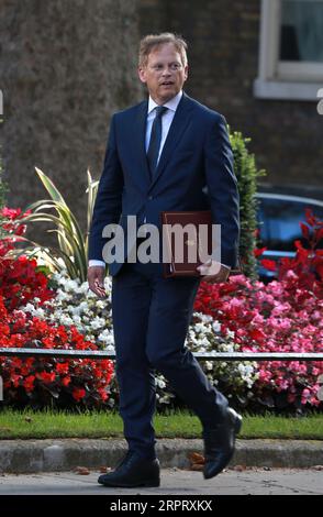 Londres, Royaume-Uni. 05 septembre 2023. Le secrétaire à la Défense Grant Shapps arrive pour une réunion du cabinet au 10 Downing Street à Londres. Crédit : SOPA Images Limited/Alamy Live News Banque D'Images