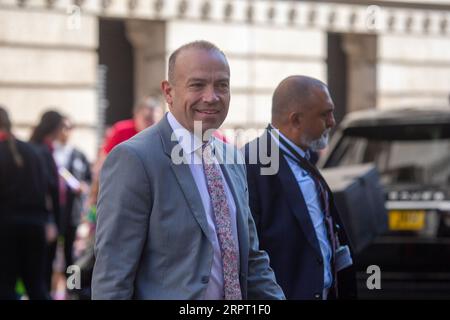 Londres, Angleterre, Royaume-Uni. 5 septembre 2023. Le secrétaire d'État pour l'Irlande du Nord CHRIS HEATON-HARRIS est vu à Westminster après une réunion du cabinet. (Image de crédit : © Tayfun Salci/ZUMA Press Wire) USAGE ÉDITORIAL SEULEMENT! Non destiné à UN USAGE commercial ! Banque D'Images