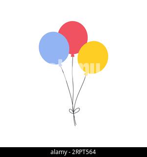 Trois ballons de cirque colorés. Décoration de parc d'attractions, cadeau pour illustration vectorielle de dessin animé pour enfants Illustration de Vecteur