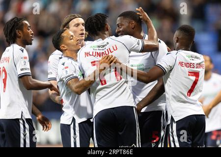 Bolton, Royaume-Uni, le 5 septembre 2023, Ricardo Santos de Bolton Wanderers célèbre son objectif d'atteindre 2-0 lors du match EFL Trophy North Group E entre Bolton Wanderers et Salford City au Toughsheet Community Stadium le mardi 5 septembre 2023 (photo de Phil Bryan/Alamy Live News) Banque D'Images