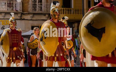 CARTAGENA, ESPAGNE - 23 SEPTEMBRE 2022 les fêtes historiques des Carthaginois et des Romains, célébrées dans la ville espagnole de Cartagena depuis 1990 à commémorer Banque D'Images