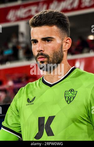 Almeria, Espagne. 01 septembre 2023. ALMERIA, ESPAGNE - SEPTEMBRE 1 : Luis Maximiano de UD Almeria au début du match entre UD Almeria et RC Celta de Vigo de la Liga EA Sports le 1 septembre 2023 au Power Horse Stadium à Almeria, Espagne. (Photo Samuel Carreño/ PX Images) crédit : SIPA USA/Alamy Live News Banque D'Images