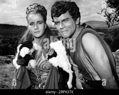 Carita, Don Murray, sur le plateau du film, 'la Reine Viking', Warner Pathe, 20th Century-Fox, 1967 Banque D'Images