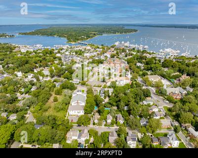 Vue aérienne de Sag Harbor, ny Banque D'Images