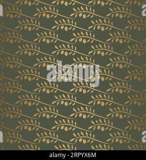 Motif sans couture abstrait de branche d'olive pour l'huile d'olive extra vierge ou le restaurant de cuisine italienne Illustration de Vecteur