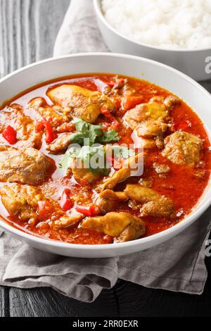 Le curry de poulet birman classique a fait un curry parfumé délicatement épicé qui est parfumé avec du curcuma, du gingembre, de l'ail, du piment et de la citronnelle servi avec r Banque D'Images