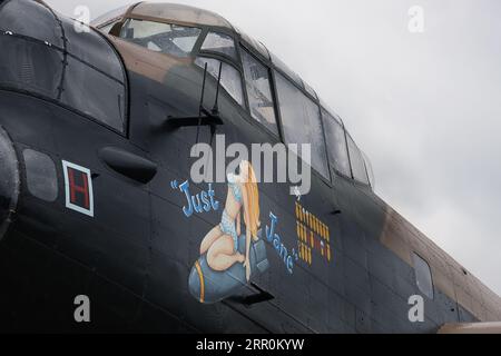 East Kirkby, Lincolnshire, Royaume-Uni, 2023. L'Avro Lancaster est un bombardier lourd britannique de la Seconde Guerre mondiale. Banque D'Images