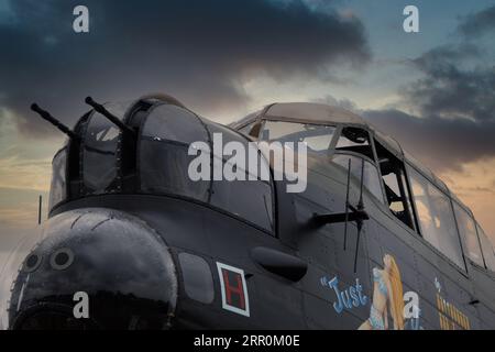 East Kirkby, Lincolnshire, Royaume-Uni, 2023. L'Avro Lancaster est un bombardier lourd britannique de la Seconde Guerre mondiale. Banque D'Images