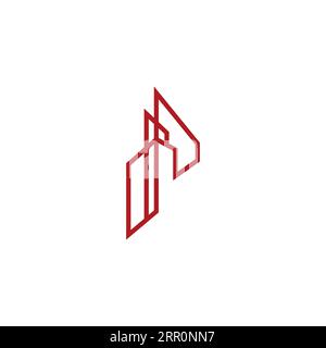 P Design du logo du bâtiment. Lettre P logo Town Illustration de Vecteur