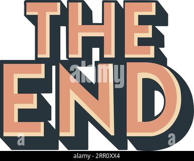 Le lettrage de fin dans un style rétro Illustration de Vecteur