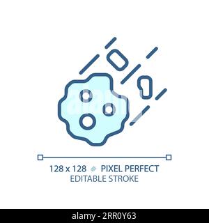 Icône bleu clair parfait du pixel astéroïde Illustration de Vecteur