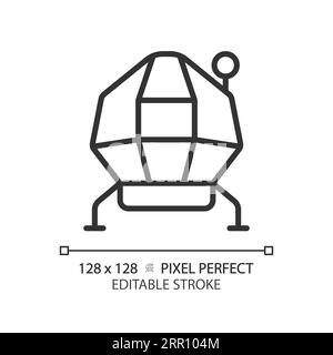 Icône linéaire pixel Perfect du module lunaire Illustration de Vecteur