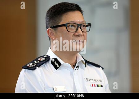 200831 -- HONG KONG, le 31 août 2020 -- Chris Tang Ping-keung, commissaire de police du gouvernement de la région administrative spéciale de Hong Kong, reçoit une entrevue avec Xinhua à Hong Kong, dans le sud de la Chine, le 27 août 2020. POUR ALLER AVEC Interview : HK police confiant de relever les défis, la sauvegarde de la sécurité nationale : chef de police CHINE-HONG KONG-POLICE CHIEF-INTERVIEW CN WuxXiaochu PUBLICATIONxNOTxINxCHN Banque D'Images