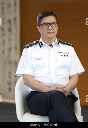 200831 -- HONG KONG, le 31 août 2020 -- Chris Tang Ping-keung, commissaire de police du gouvernement de la région administrative spéciale de Hong Kong, reçoit une entrevue avec Xinhua à Hong Kong, dans le sud de la Chine, le 27 août 2020. POUR ALLER AVEC Interview : HK police confiant de relever les défis, la sauvegarde de la sécurité nationale : chef de police CHINE-HONG KONG-POLICE CHIEF-INTERVIEW CN WuxXiaochu PUBLICATIONxNOTxINxCHN Banque D'Images