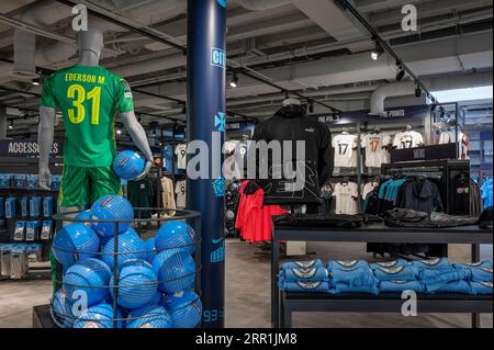 Manchester City Store à Etihad Stadium à Manchester, Royaume-Uni Banque D'Images