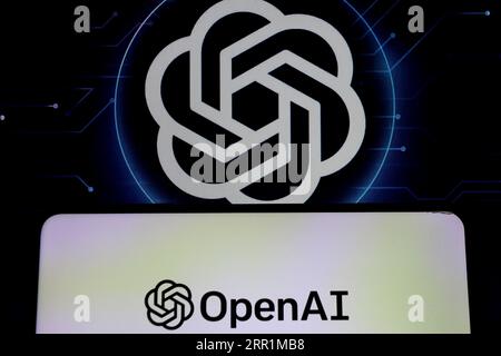 Sleman, Yogyakarta, Indonésie. 6 septembre 2023. Dans cette illustration photo, le logo du laboratoire de recherche en intelligence artificielle, OpenAI peut être vu sur l'écran du smartphone. (Image de crédit : © Angga Budhiyanto/ZUMA Press Wire) USAGE ÉDITORIAL SEULEMENT! Non destiné à UN USAGE commercial ! Banque D'Images