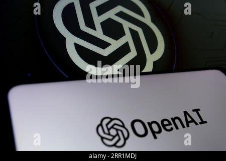 Sleman, Yogyakarta, Indonésie. 6 septembre 2023. Dans cette illustration photo, le logo du laboratoire de recherche en intelligence artificielle, OpenAI peut être vu sur l'écran du smartphone. (Image de crédit : © Angga Budhiyanto/ZUMA Press Wire) USAGE ÉDITORIAL SEULEMENT! Non destiné à UN USAGE commercial ! Banque D'Images