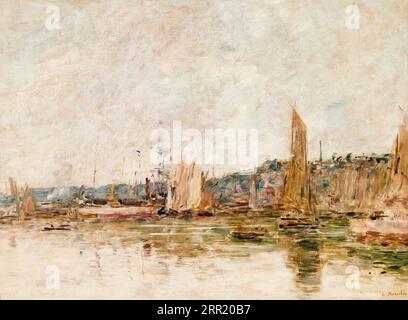 Eugène Boudin, Honfleur, le Port, le matin, peinture à l'huile, 1892-1896 Banque D'Images