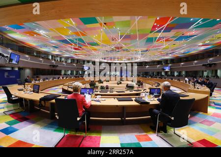 Actualités Themen der Woche KW40 Actualités Bilder des Tages eu-Gipfel in Brüssel 201002 -- BRUXELLES, le 2 octobre 2020 -- une photo prise le 2 octobre 2020 montre le sommet spécial de l'UE à Bruxelles, Belgique. Le Conseil européen a clôturé vendredi après-midi un sommet spécial de deux jours. /Document via Xinhua BELGIQUE-BRUXELLES-UE-SOMMET SPÉCIAL-CONCLUSION EuropeanxUnion PUBLICATIONxNOTxINxCHN Banque D'Images