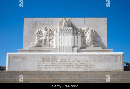 Le monument américain de Bellicourt aux 90 000 soldats américains qui ont servi avec les armées britanniques en France pendant la première Guerre mondiale en 1917 et 1918. Banque D'Images