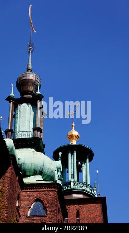 Stockholm, Suède - 23 mai 2023 : les deux plus grandes tours de l'hôtel de ville Banque D'Images