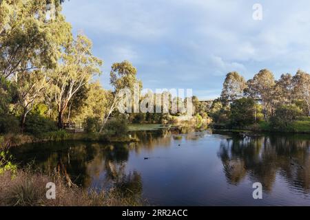 Le célèbre parc Westgate connu pour son lac salé rose occasionnel à Port Melbourne, Melbourne, Victoria, Australie Banque D'Images