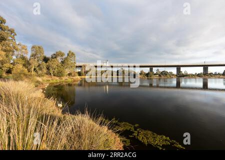 Le célèbre parc Westgate connu pour son lac salé rose occasionnel à Port Melbourne, Melbourne, Victoria, Australie Banque D'Images