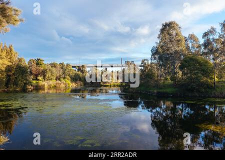 Le célèbre parc Westgate connu pour son lac salé rose occasionnel à Port Melbourne, Melbourne, Victoria, Australie Banque D'Images