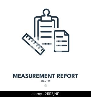 Icône Rapport de mesure. Mesure, document, Rapport. Contour modifiable. Icône vecteur simple Illustration de Vecteur
