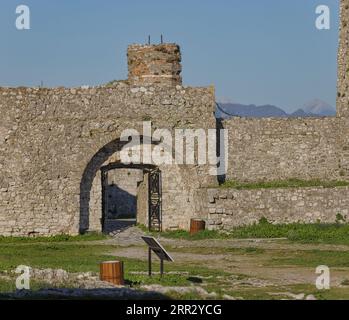 Entrée médiévale de la forteresse Rosafa à Shkoder, Albanie Banque D'Images