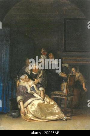 La visite du médecin, après Frans van Mieris 1757 par Karoline Luise de Hesse-Darmstadt Banque D'Images